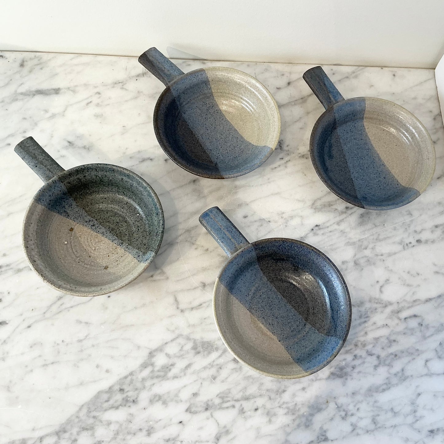 S/4 Vintage Pottery Dishes with Handles