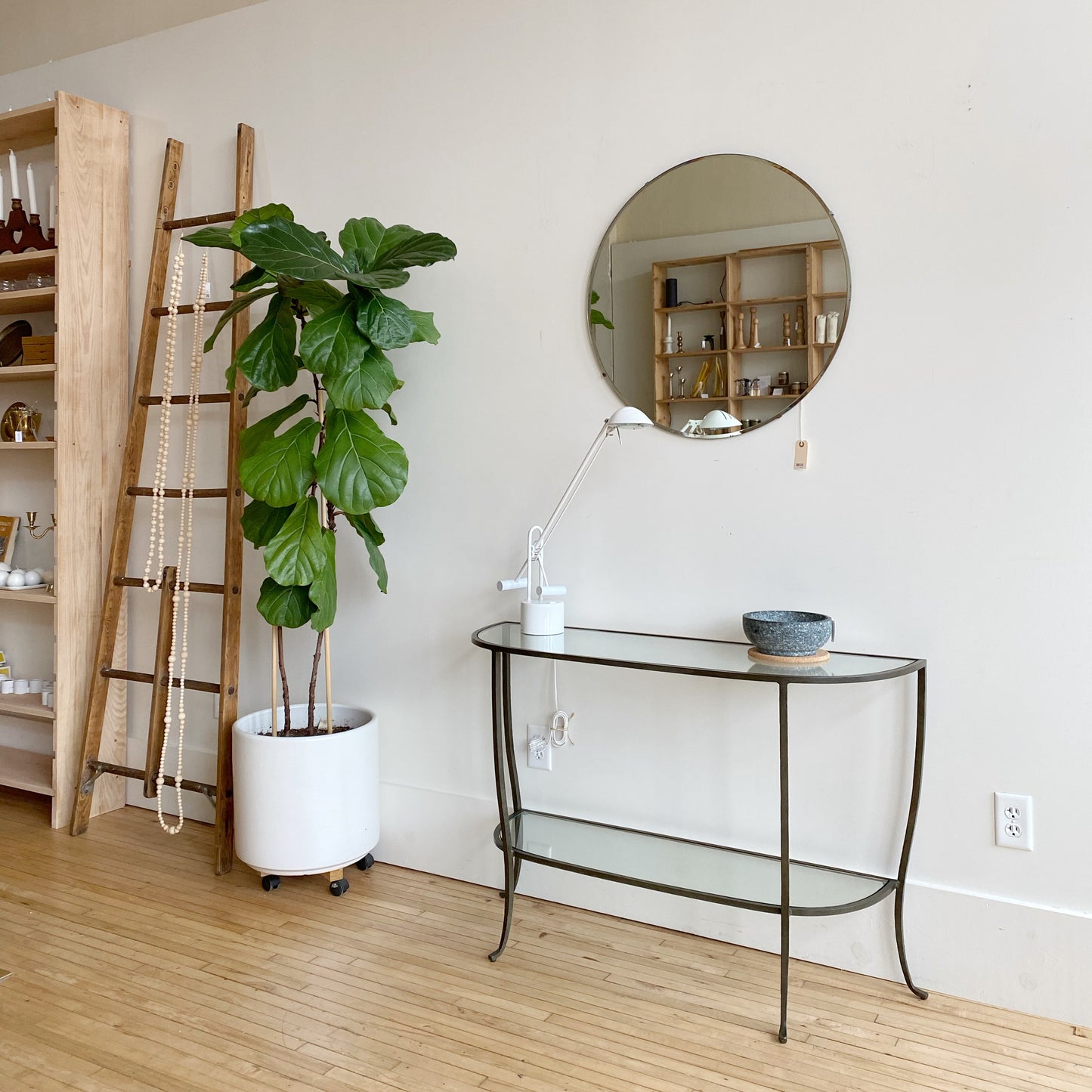 Found Iron + Glass Console Table with Shelf