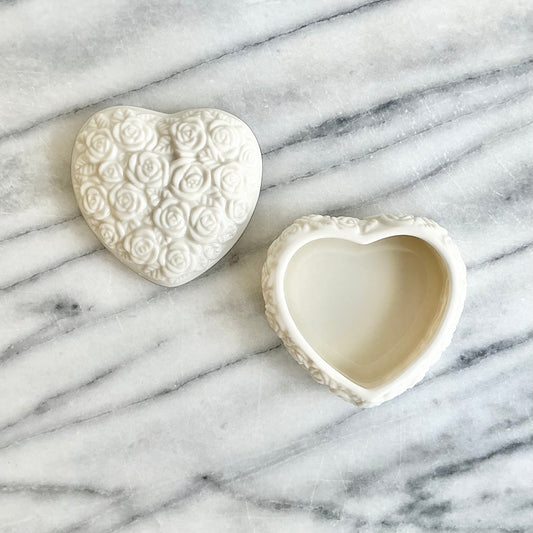 Vintage Porcelain Heart Shaped Box