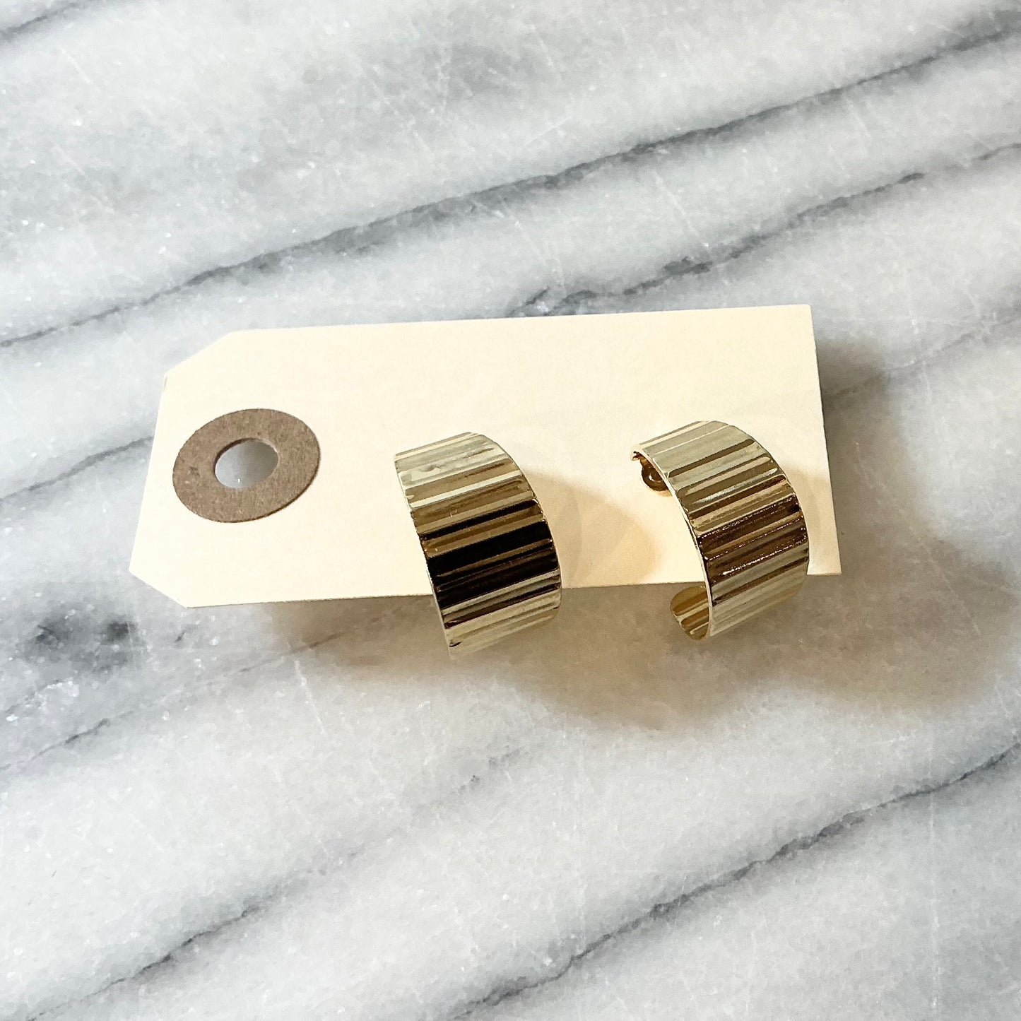 Vintage Gold “Ripple” Hoops