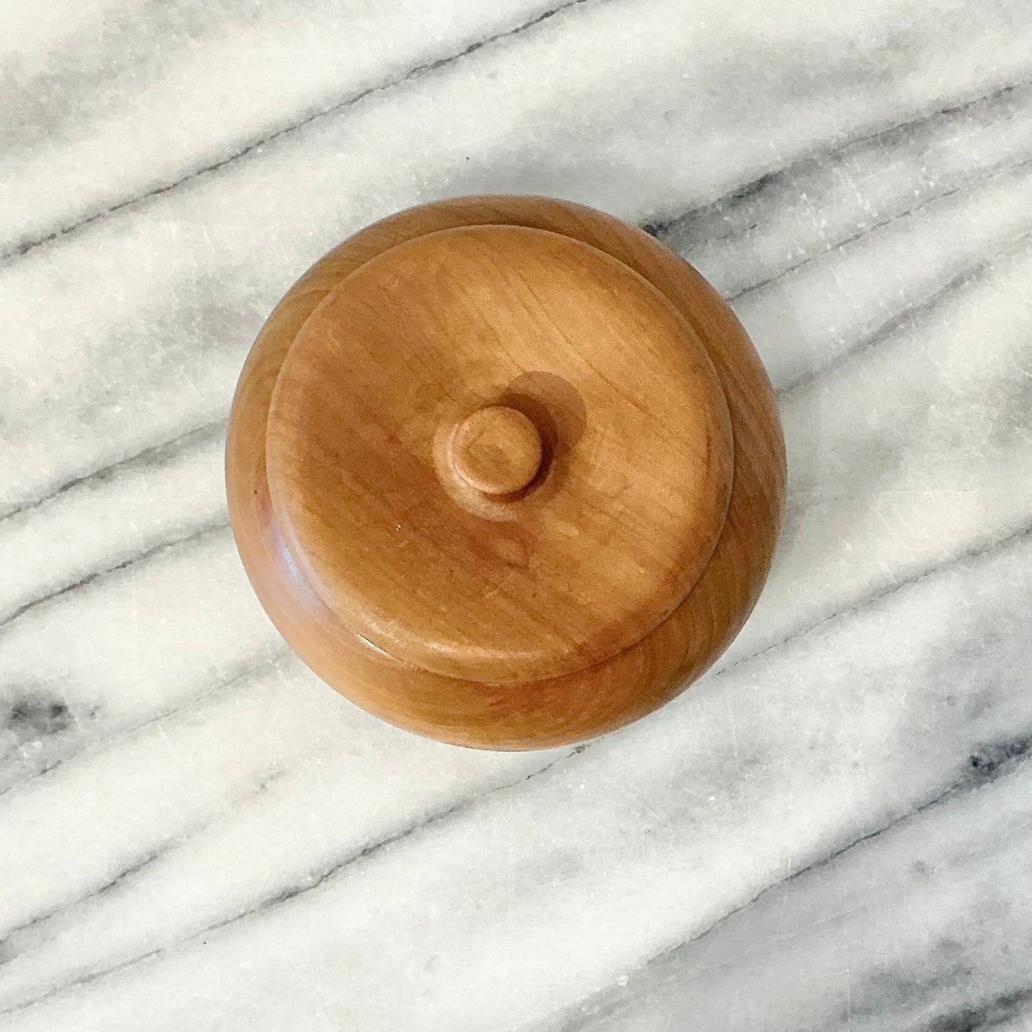 Small Vintage Turned Wood Container