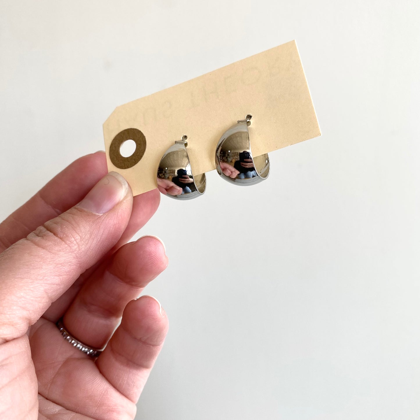 Vintage Silver Metal Hoops