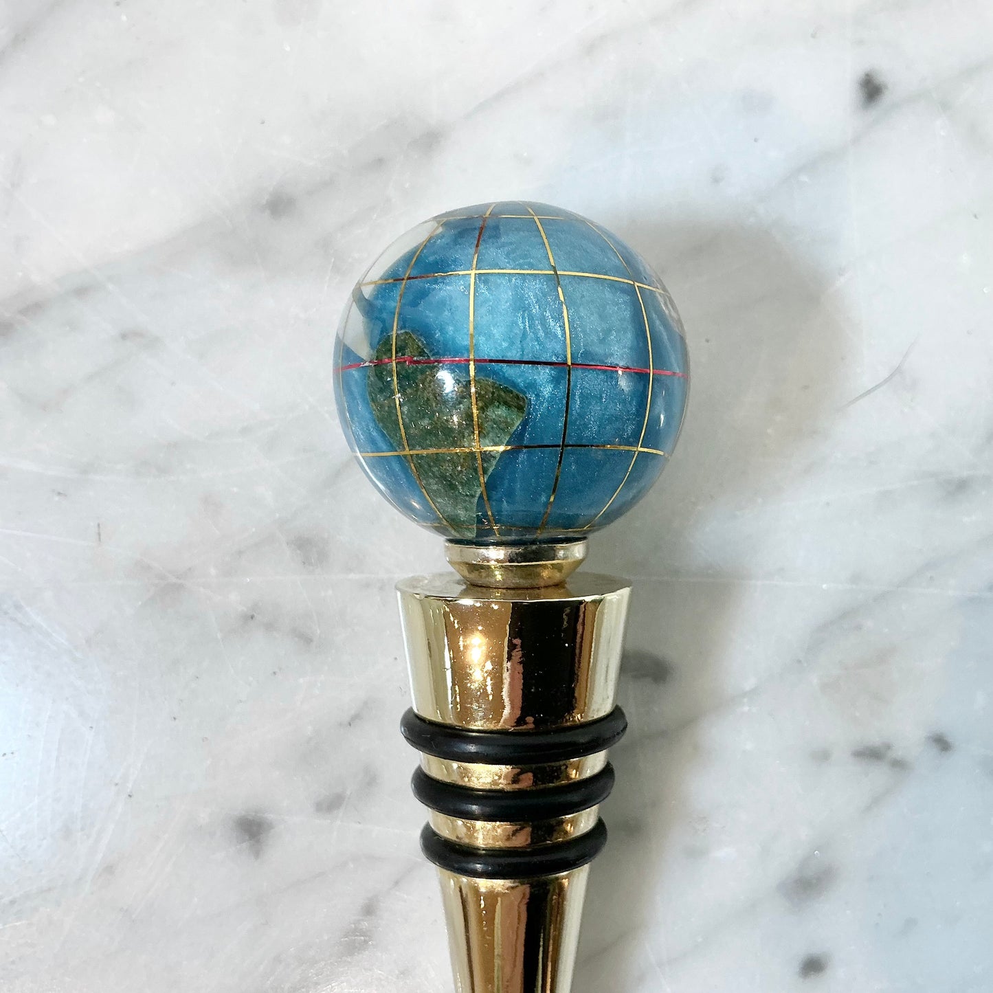 Vintage Globe Bottle Stopper by Alexander Kalifano