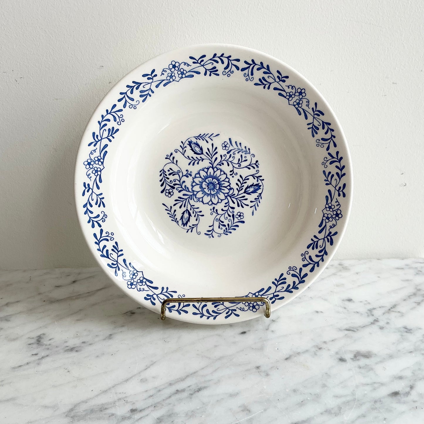 Large Vintage Blue + White Bowl by Oxford