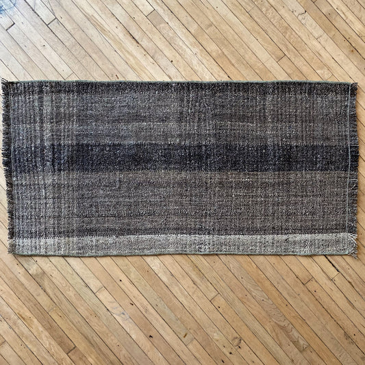 Neutral Hand-knotted Turkish Runner / Rug (1' 11" x 3' 10.5")