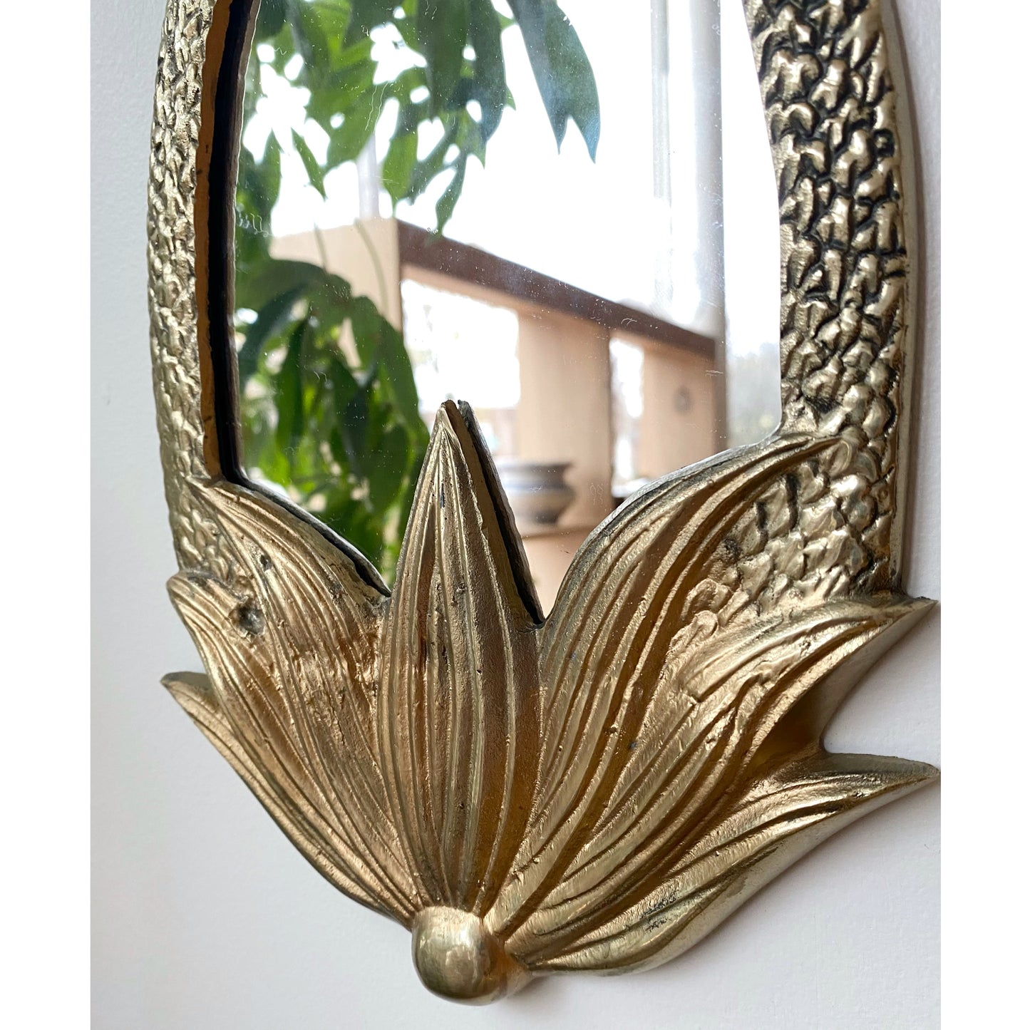 Vintage Brass Pineapple Accent Mirror