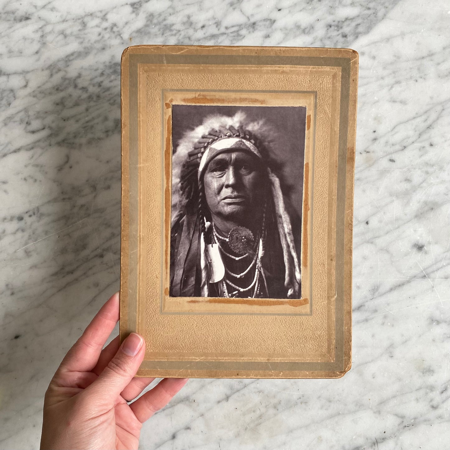 Antique Native American Portrait Photograph