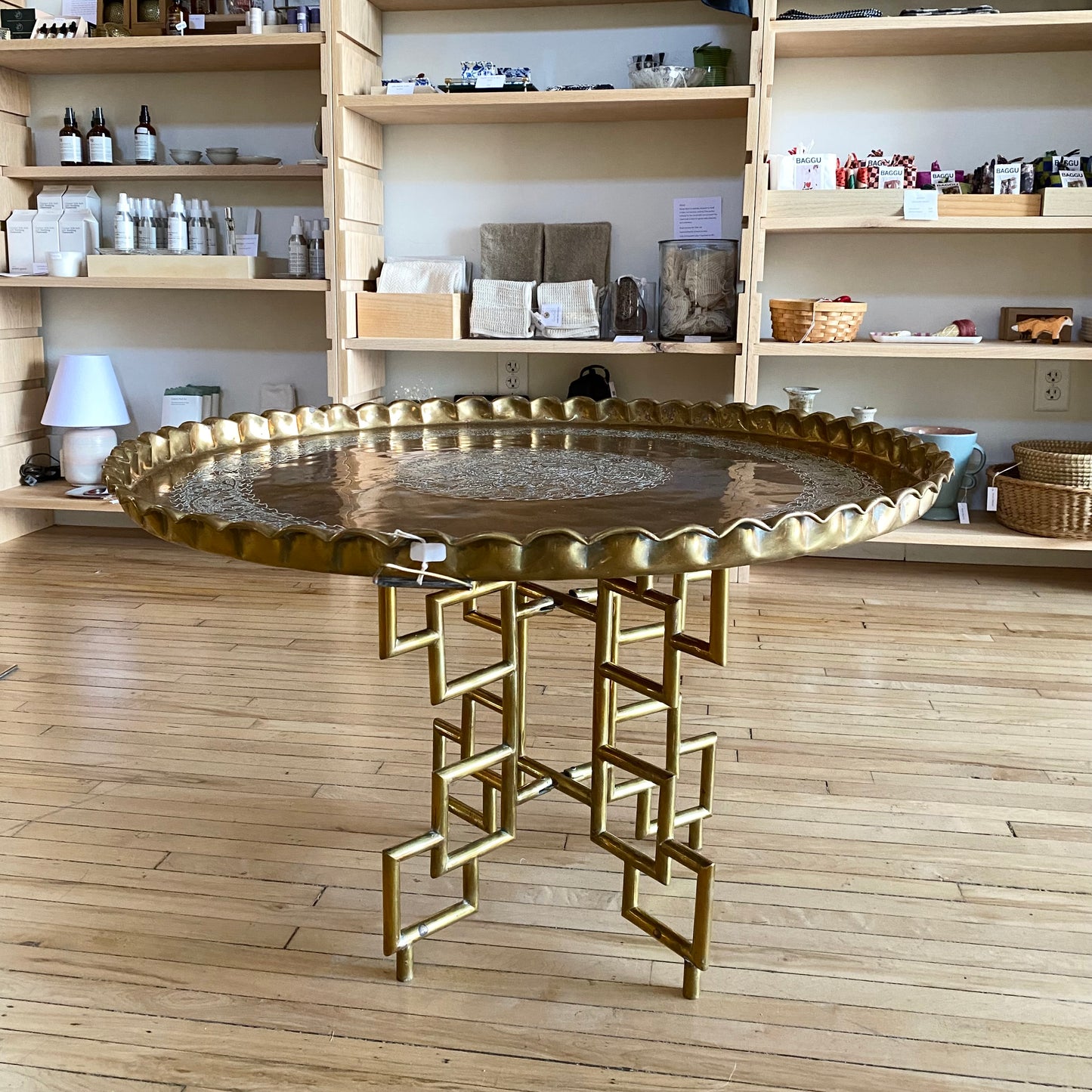 XL Vintage Brass Tray Coffee Table / Wall Decor