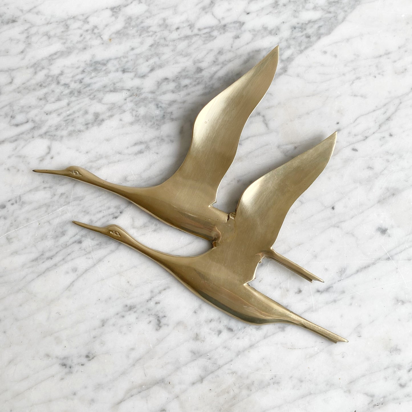 Vintage Brass Flying Geese Wall Decor, 14"