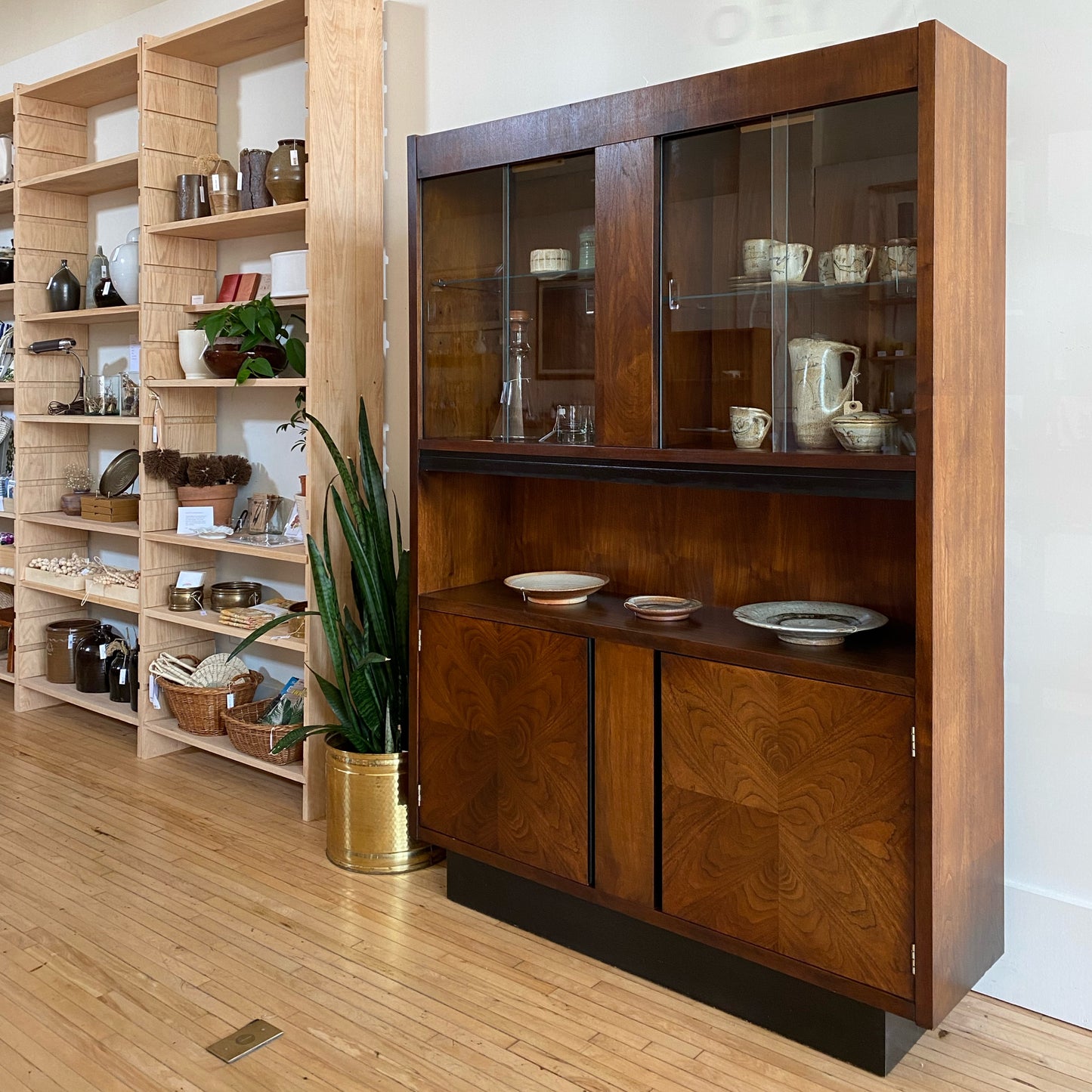 Vintage Mid-Century Walnut Hutch