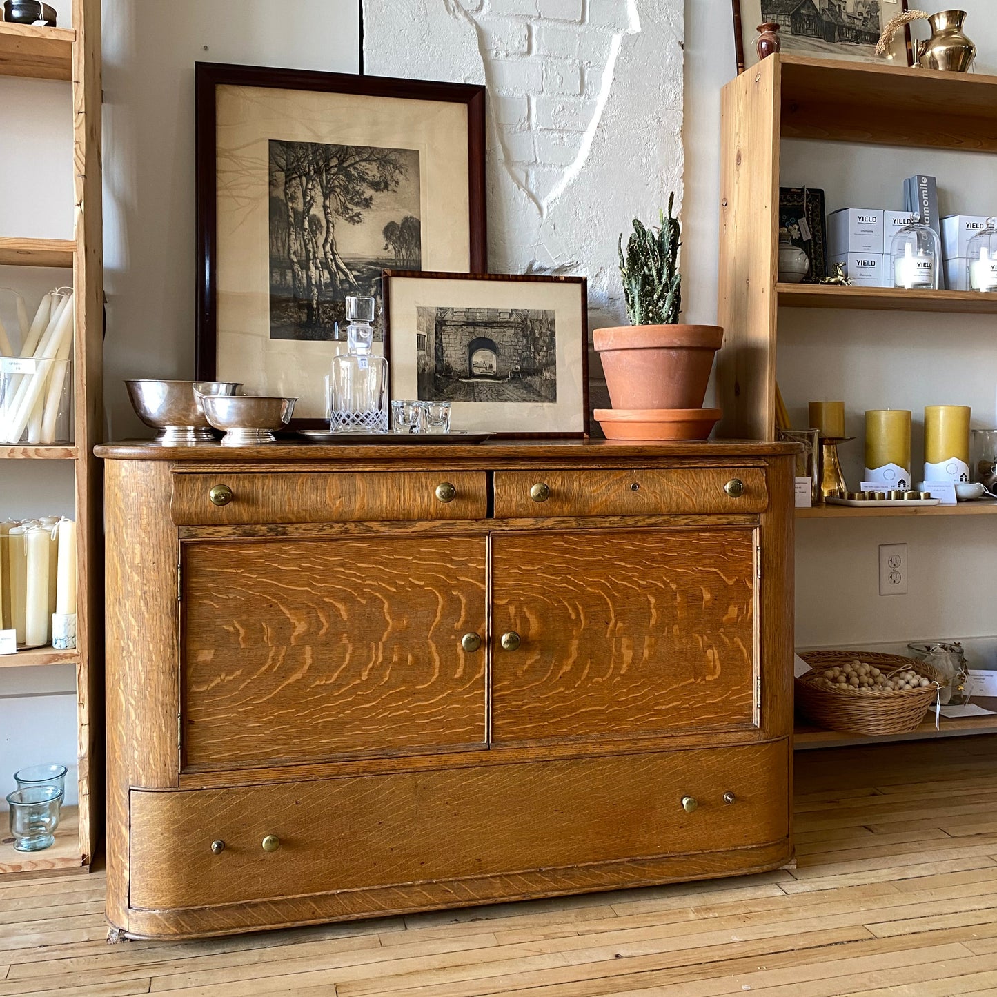 Antique Quarter-sawn Oak Cabinet