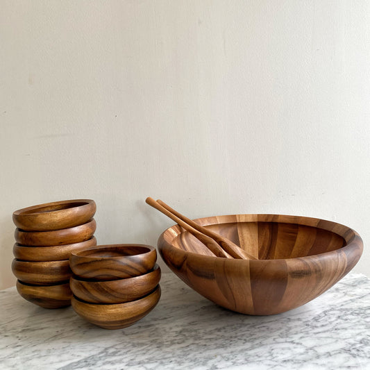 Set of Dansk Wood Serving Bowl Set (11-pc)