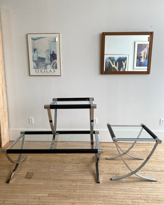 Contemporary Modern Chrome + Ebony Table (choose)