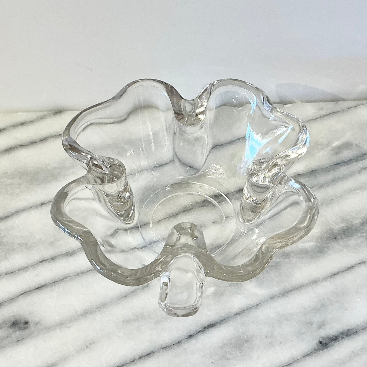 Vintage Glass Clover / Shamrock Dish