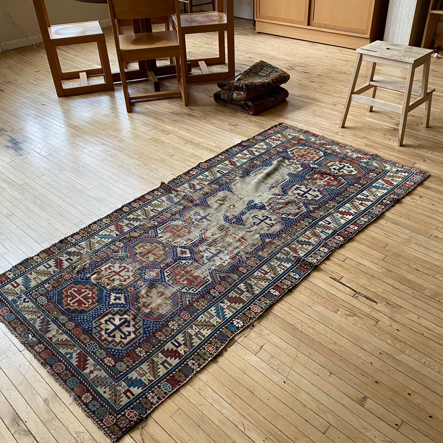 Antique Hand-knotted Russian Shirvan Rug (3'5" x 6'9")