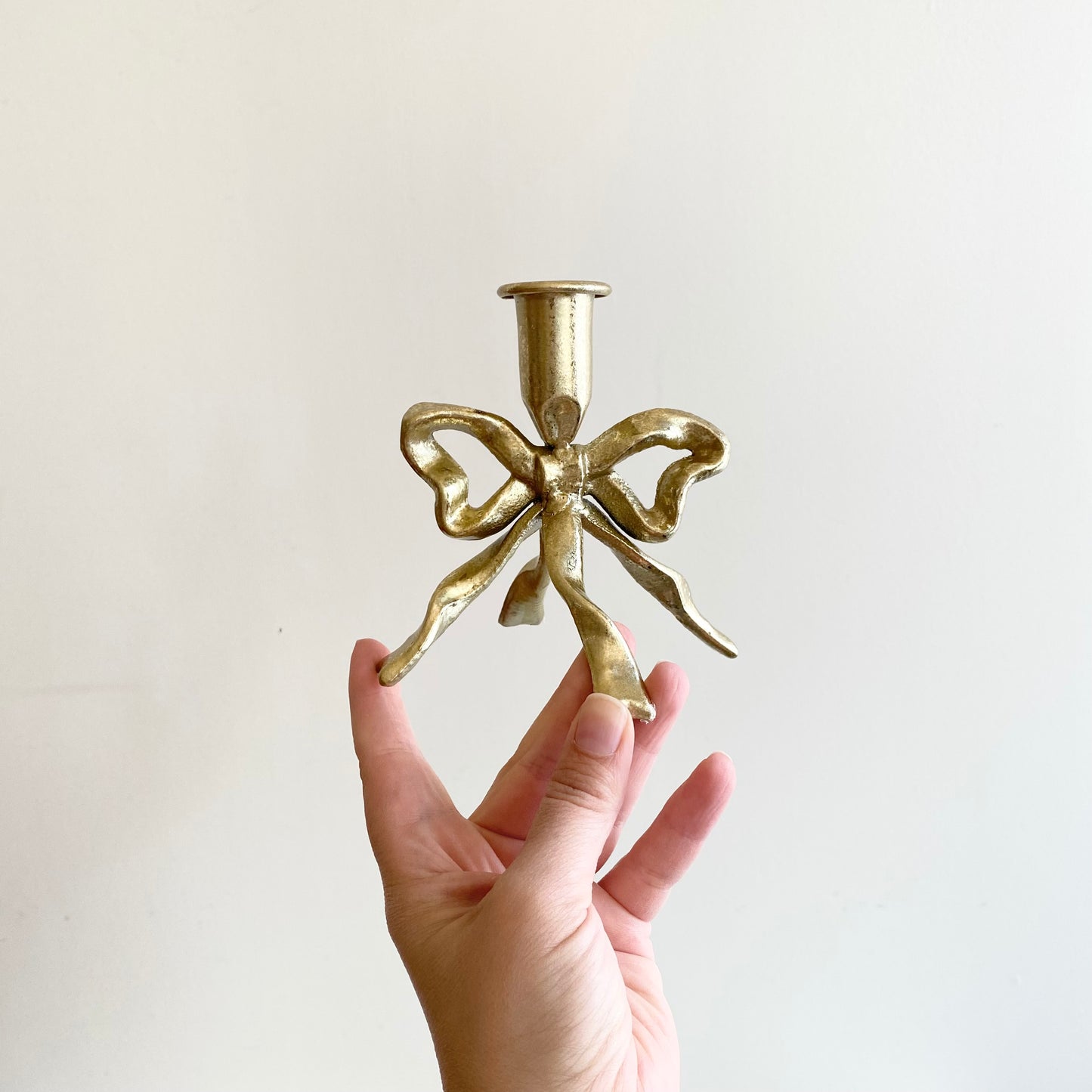 Golden Bow Candle Holder
