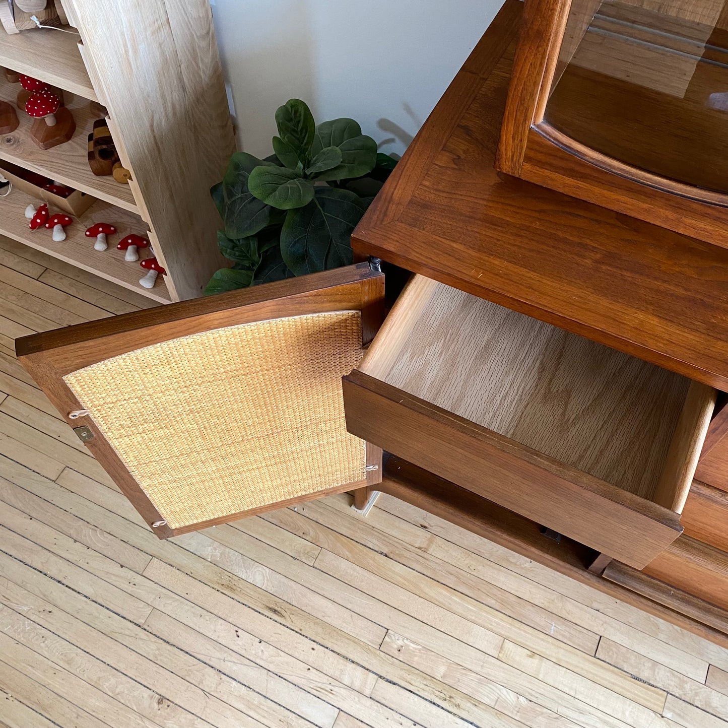 Vintage Walnut Hutch by Lane