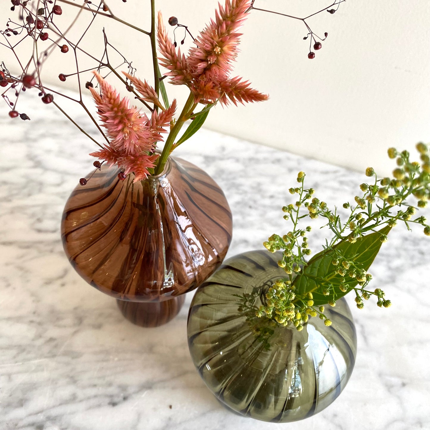 Glass Mushroom Vase, Choose Color