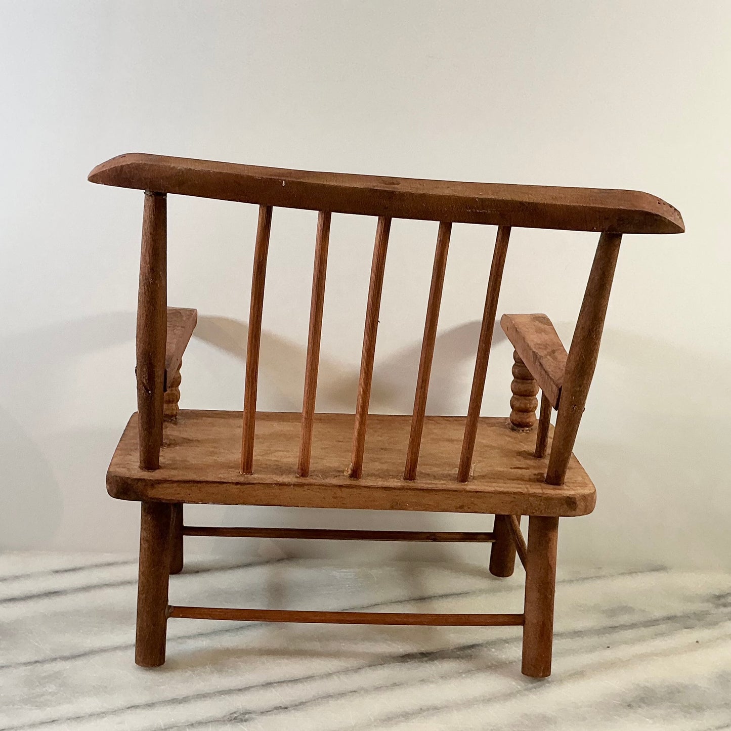 Vintage Miniature Folksy Wooden Bench