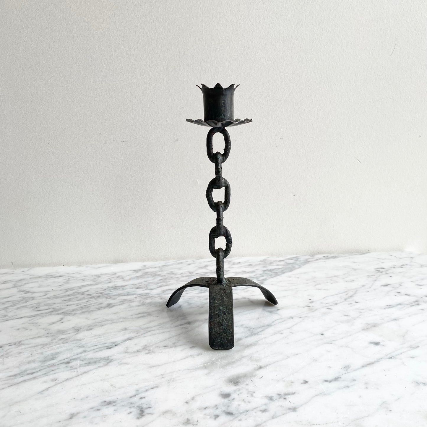 Vintage Iron “Chain” Candle Holder