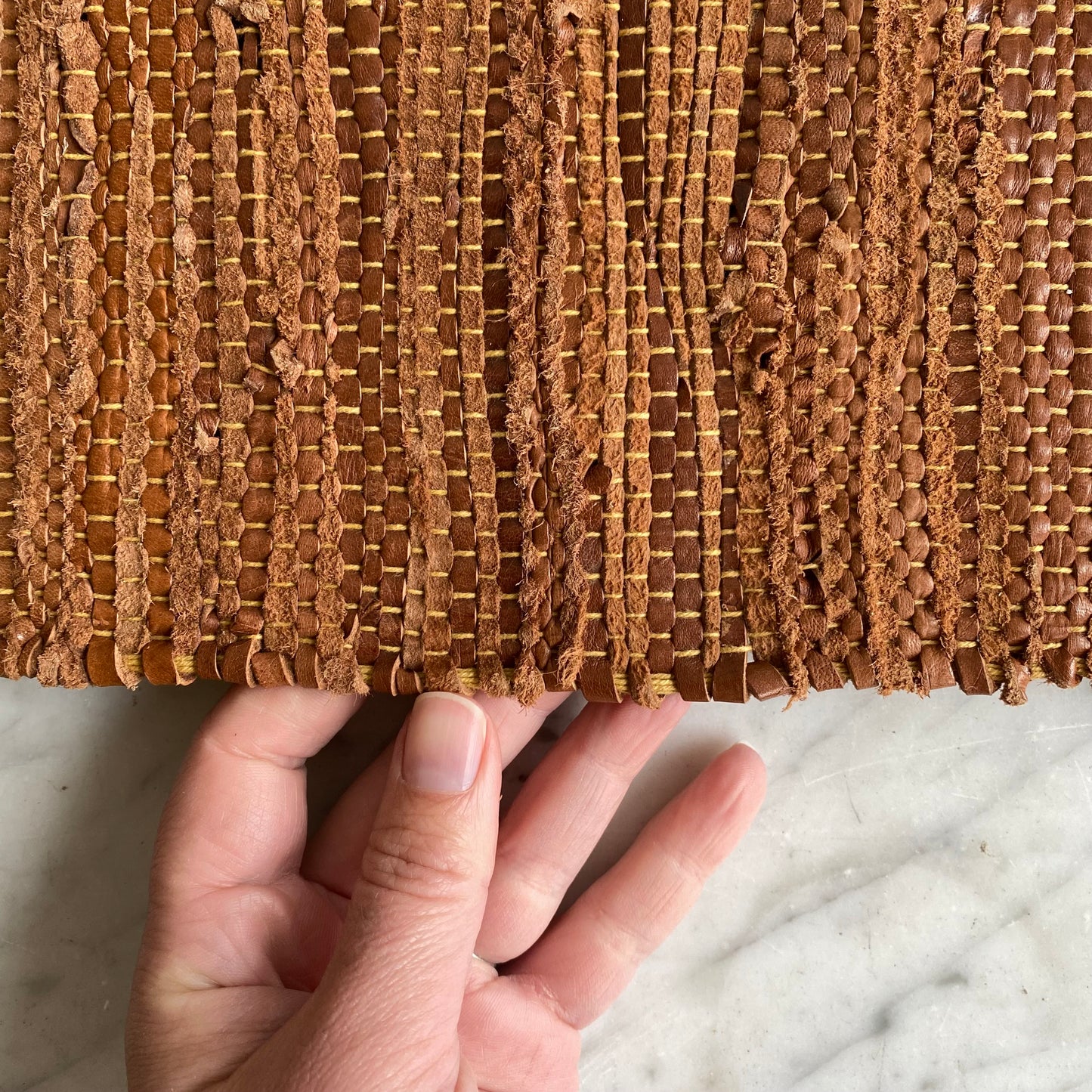 Found Woven Leather Placemat (single)