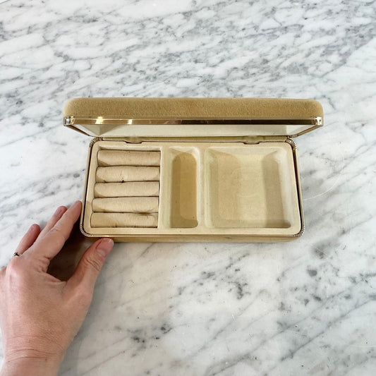 Vintage Yellow Travel Jewelry Box