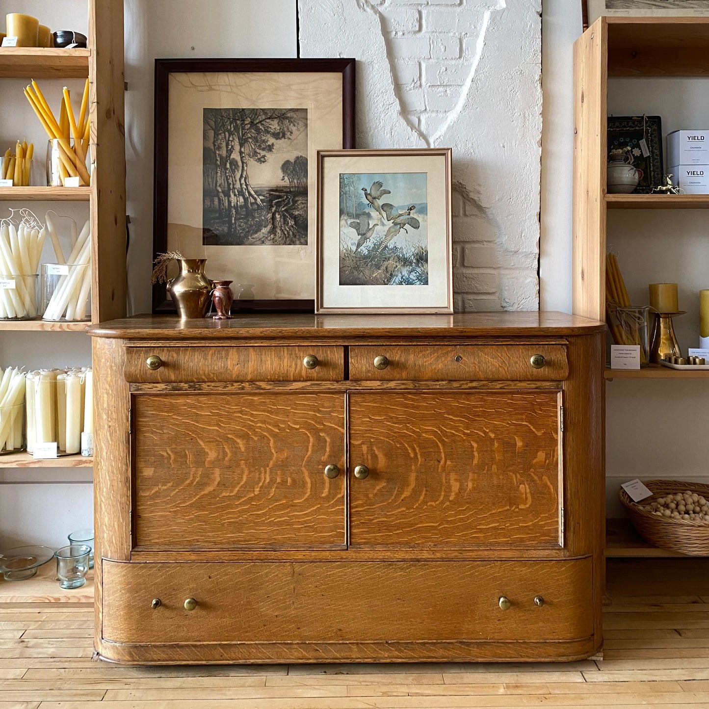 Antique Quarter-sawn Oak Cabinet