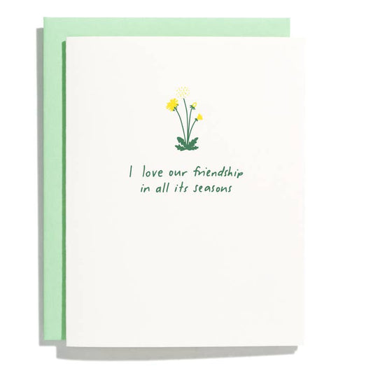 Friendship Dandelion - Letterpress Greeting Card