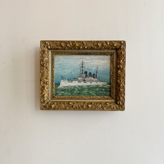 Original Antique Framed Ship Painting (NAUTICAL COLLECTION)