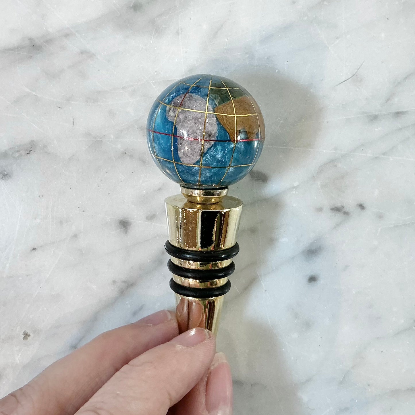 Vintage Globe Bottle Stopper by Alexander Kalifano