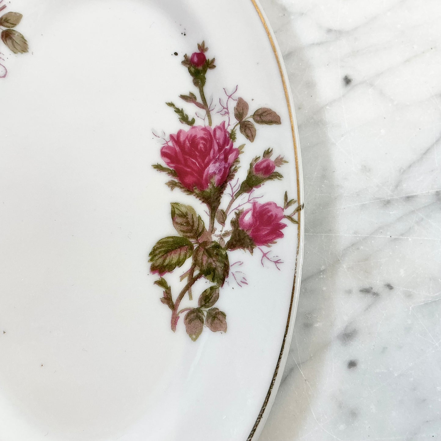 Small Vintage Rose Dishes, Choose Size