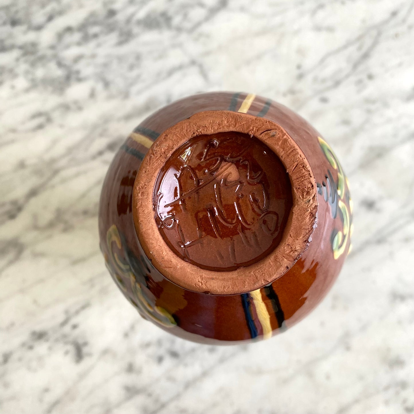 Vintage Hungarian Folk Art Pitcher, 8"