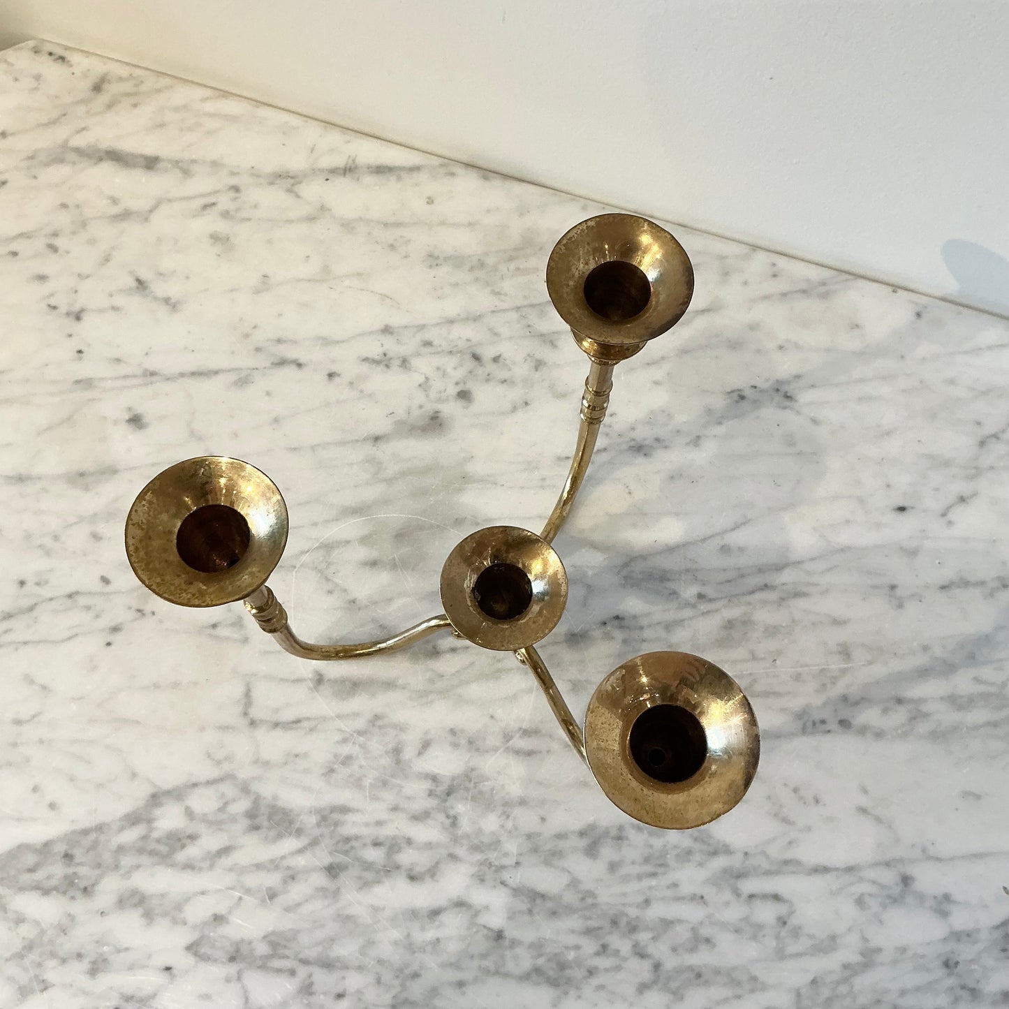 Vintage Brass 3 Armed Table Candelabra