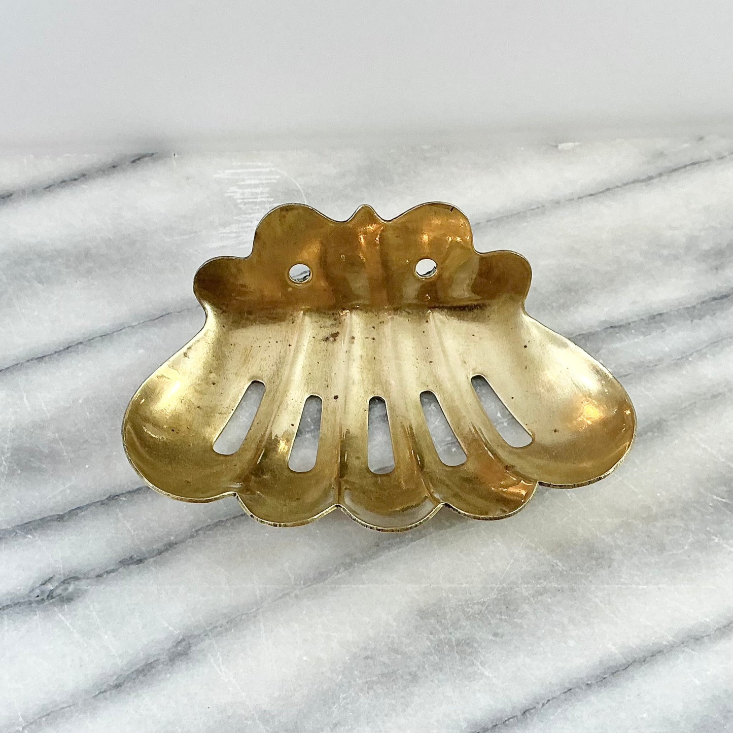 Vintage Brass Shell Soap Holder
