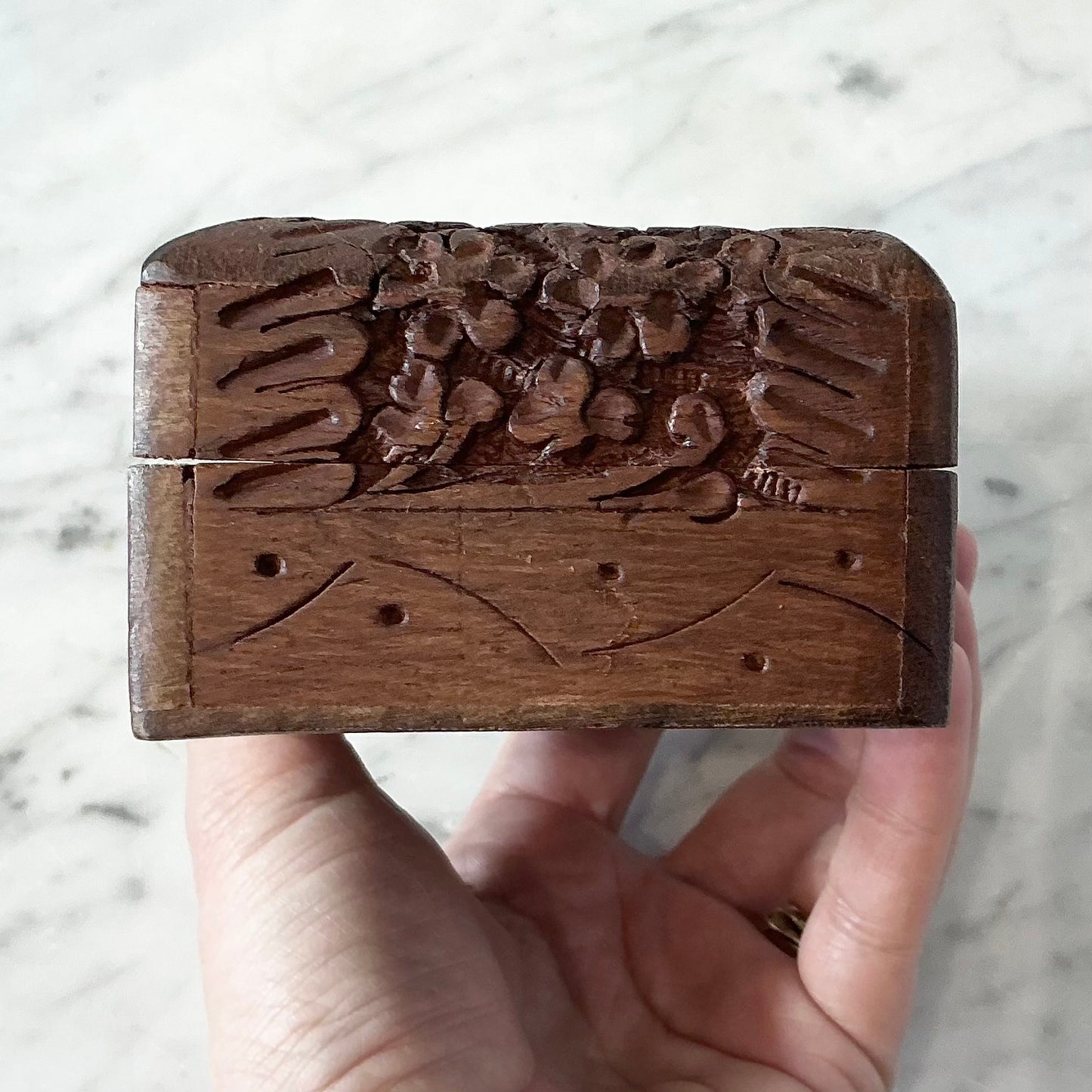 Vintage Wooden Carved Box