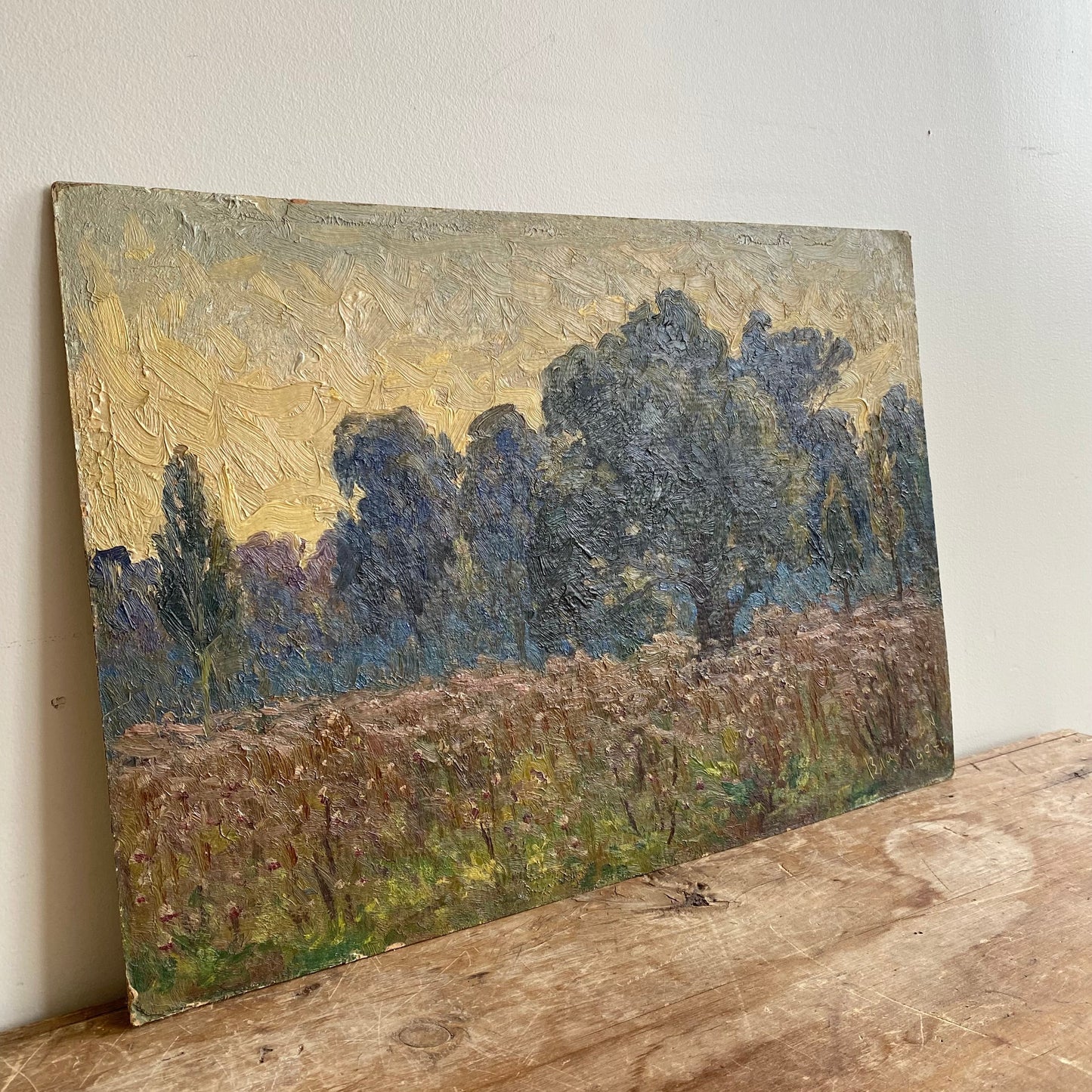 Vintage Original Landscape Painting (13.25 x 19.25)