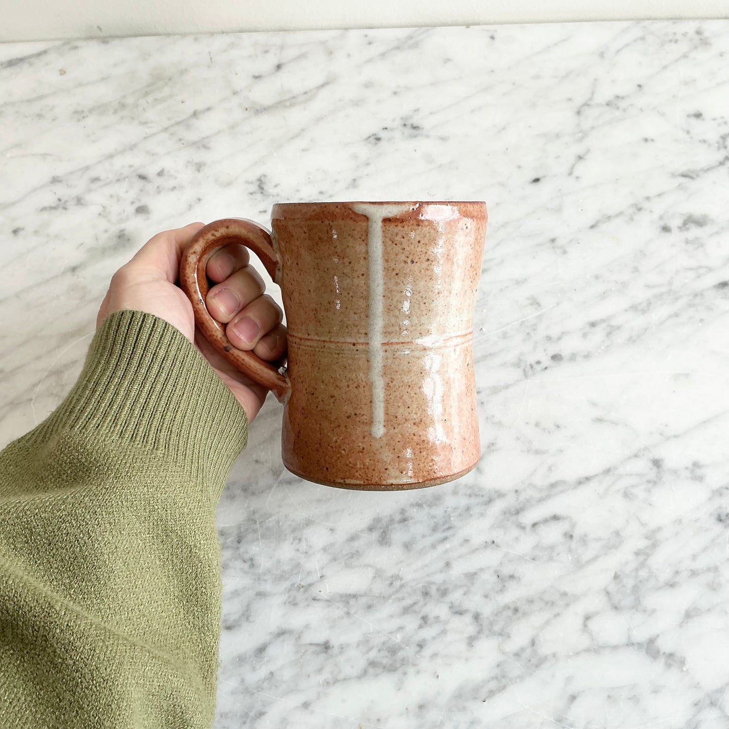 Vintage Rust-Orange Pottery Mug
