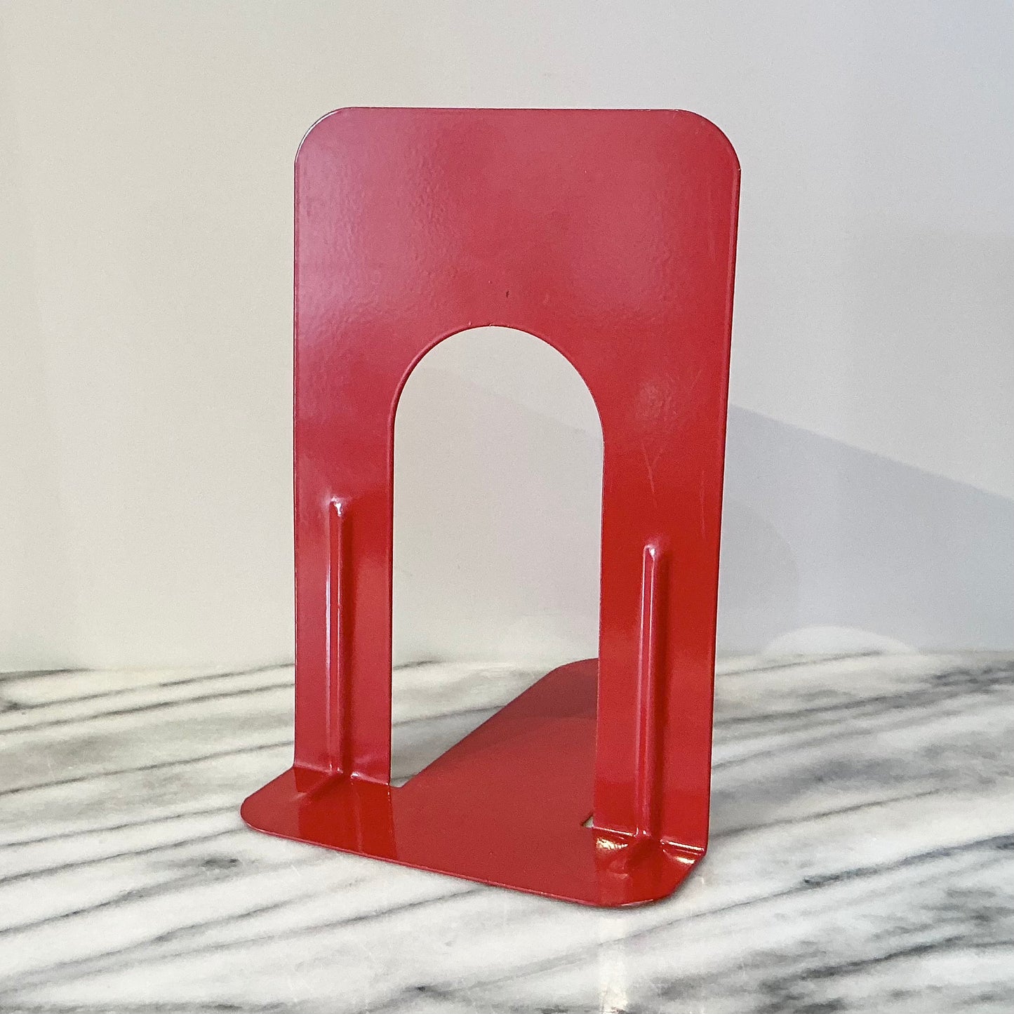Large Vintage Red Metal Bookend
