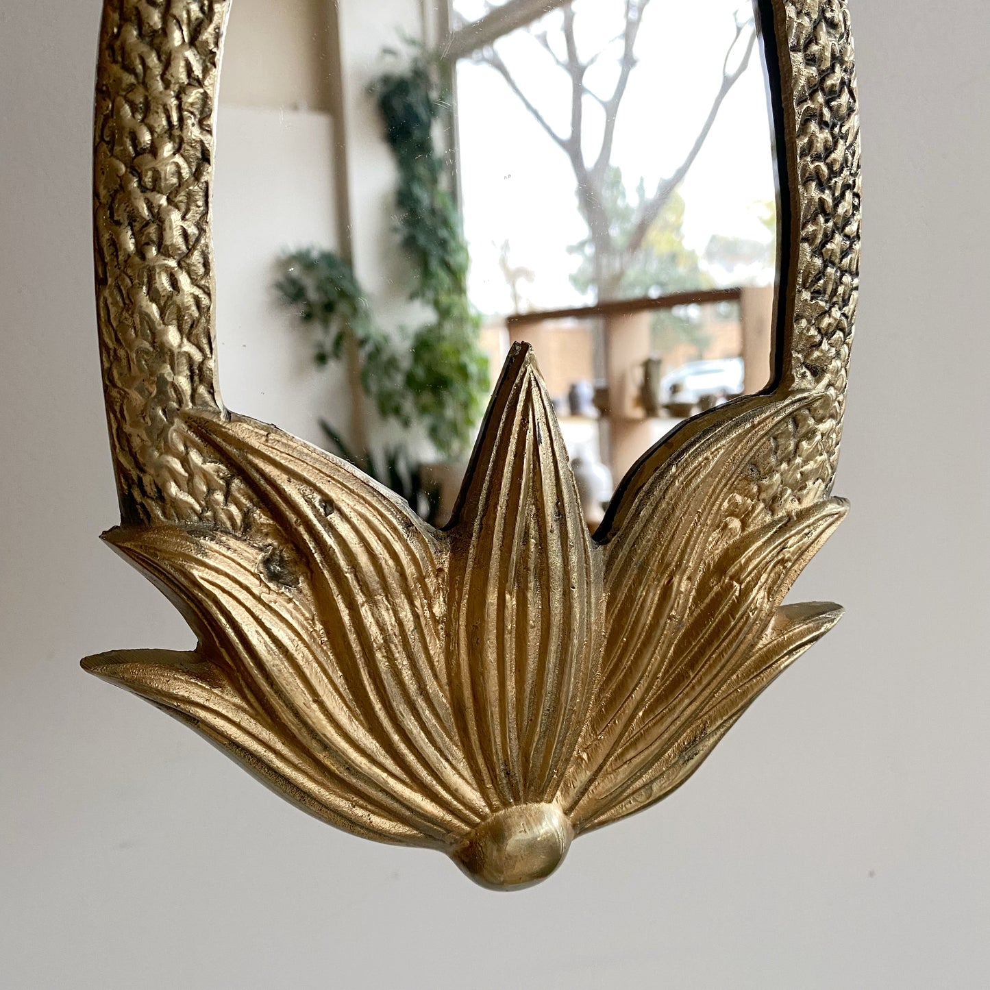 Vintage Brass Pineapple Accent Mirror