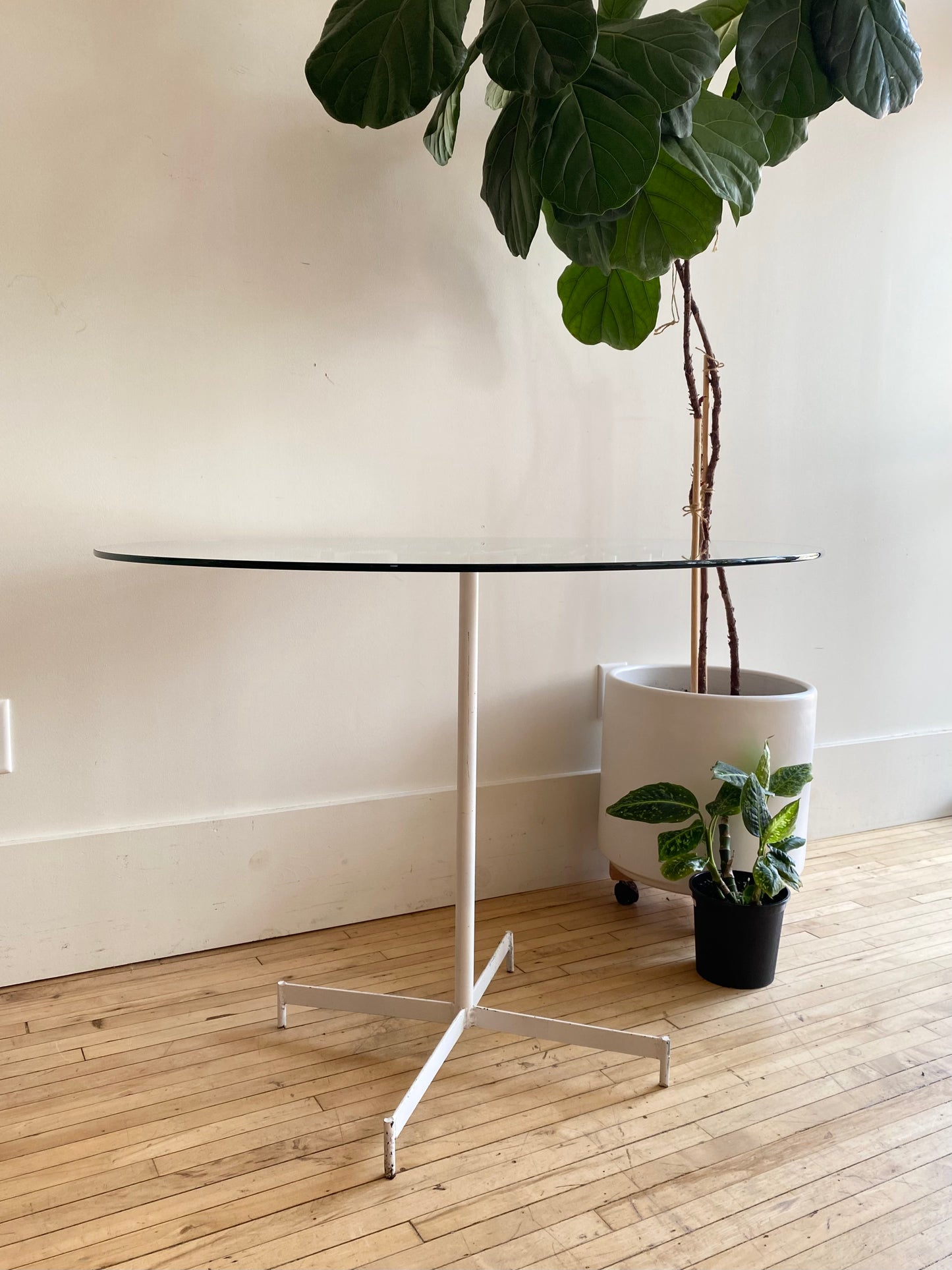 Vintage Arthur Umanoff White Metal Bistro Table