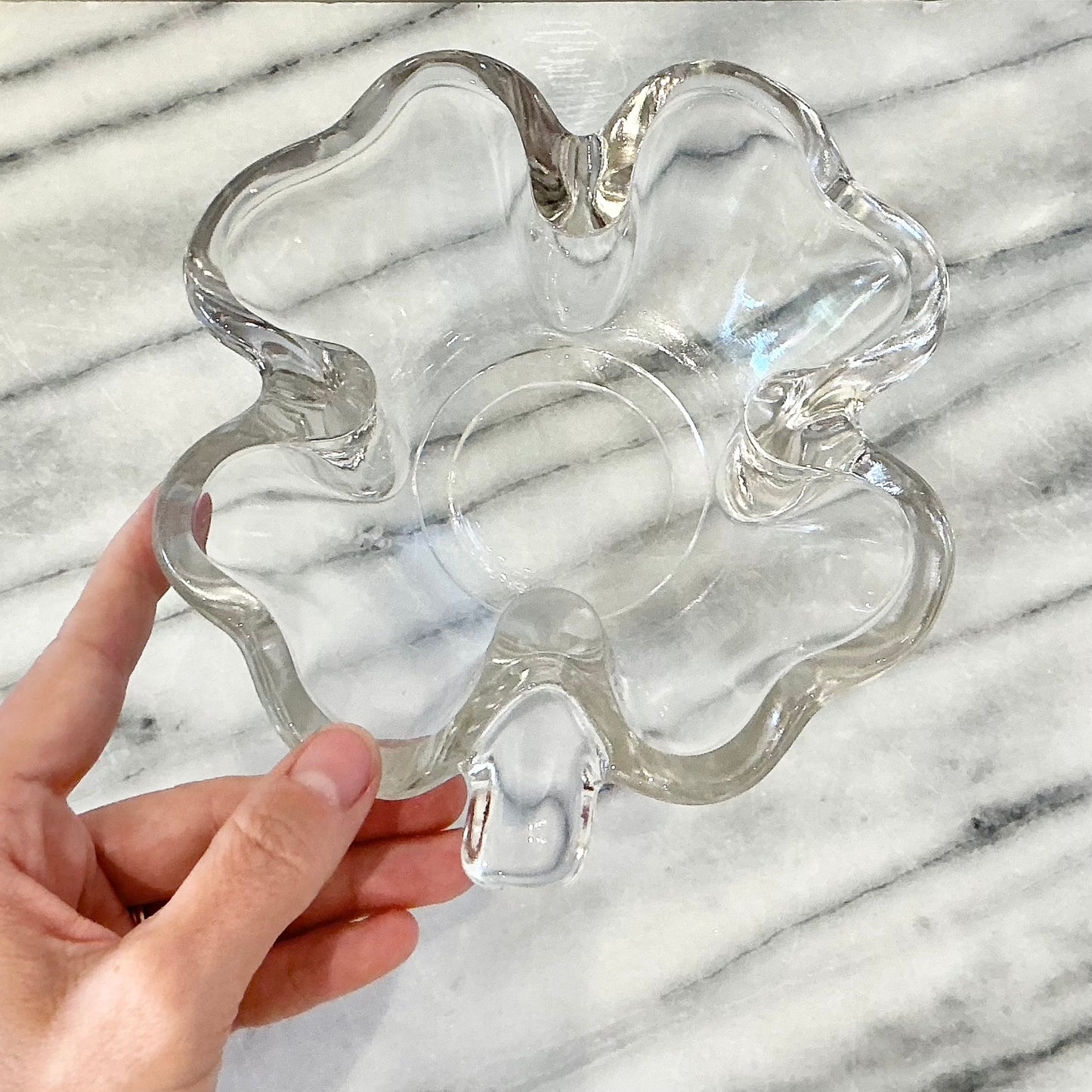 Vintage Glass Clover / Shamrock Dish