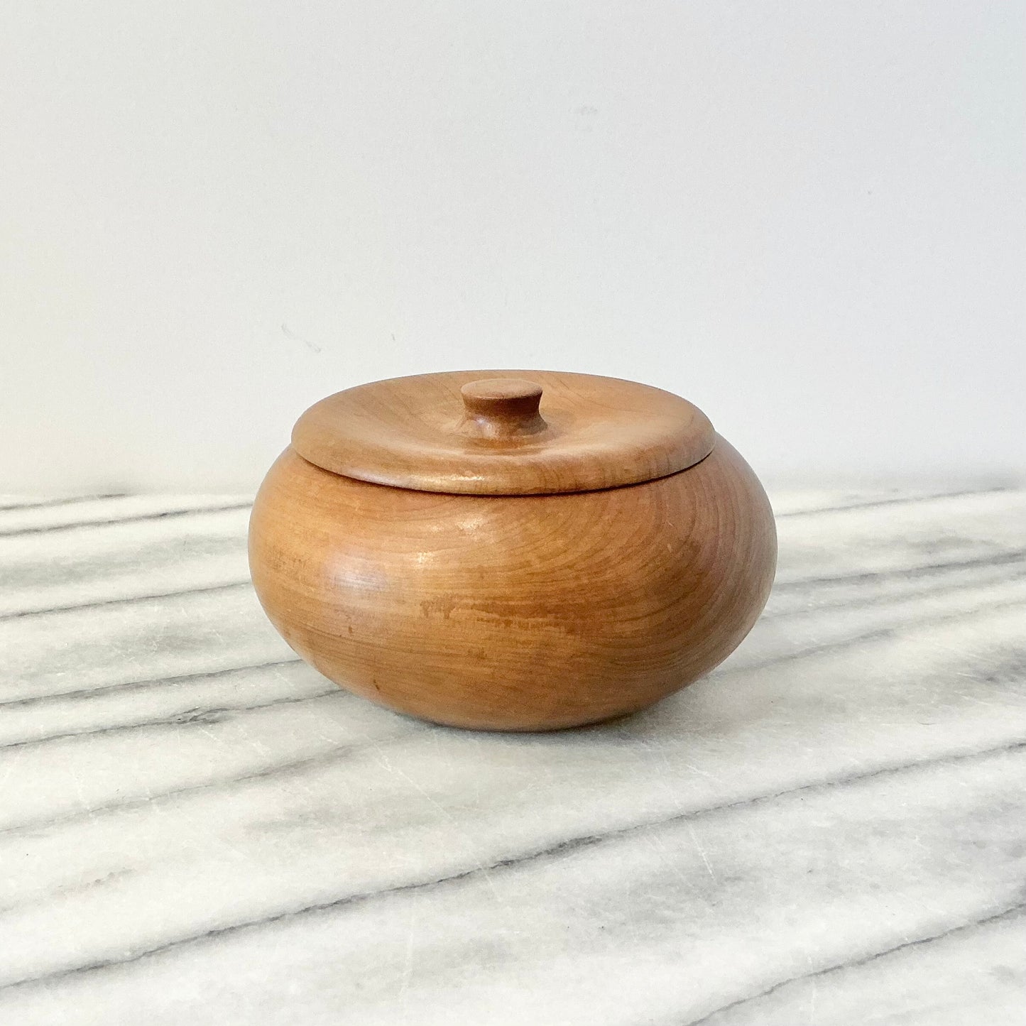 Small Vintage Turned Wood Container