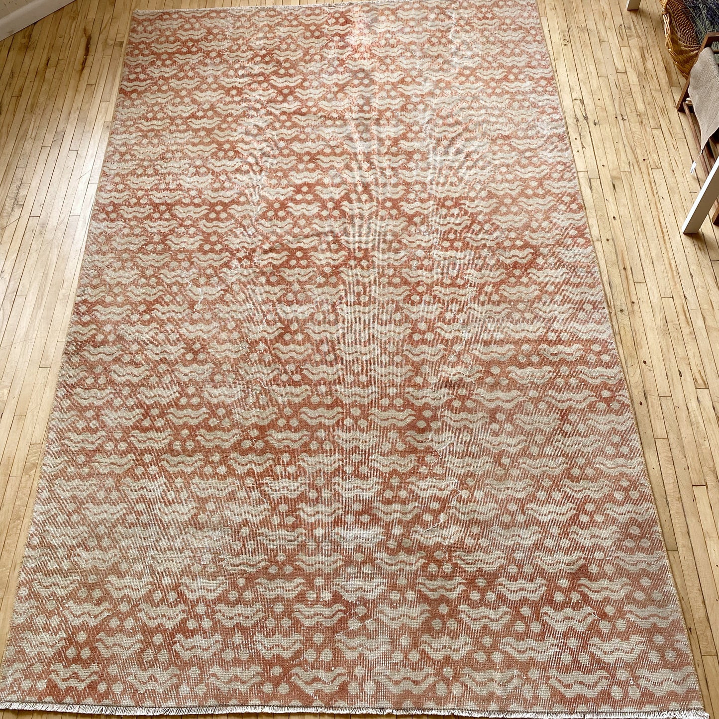"INES" Vintage Hand-knotted Rug (5’11” x 9’2”)