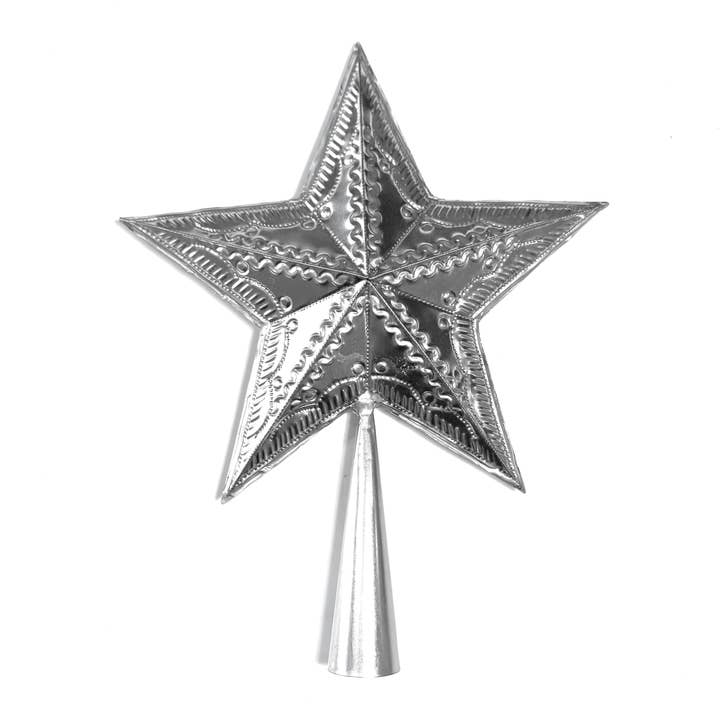 Embossed Tin Star Tree Topper