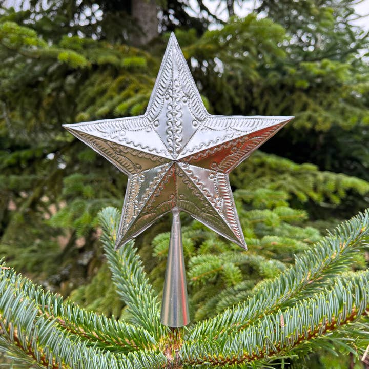 Embossed Tin Star Tree Topper