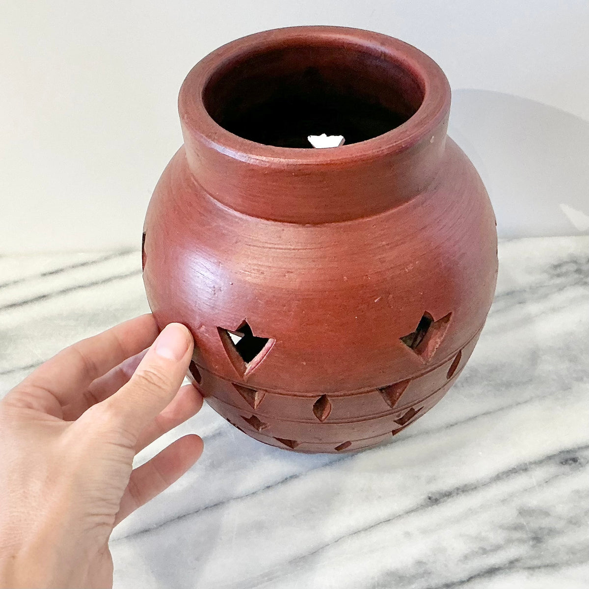 Vintage Cutout Ceramic Vase