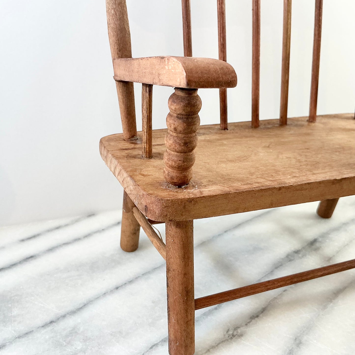 Vintage Miniature Folksy Wooden Bench