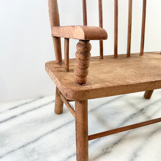 Vintage Miniature Folksy Wooden Bench