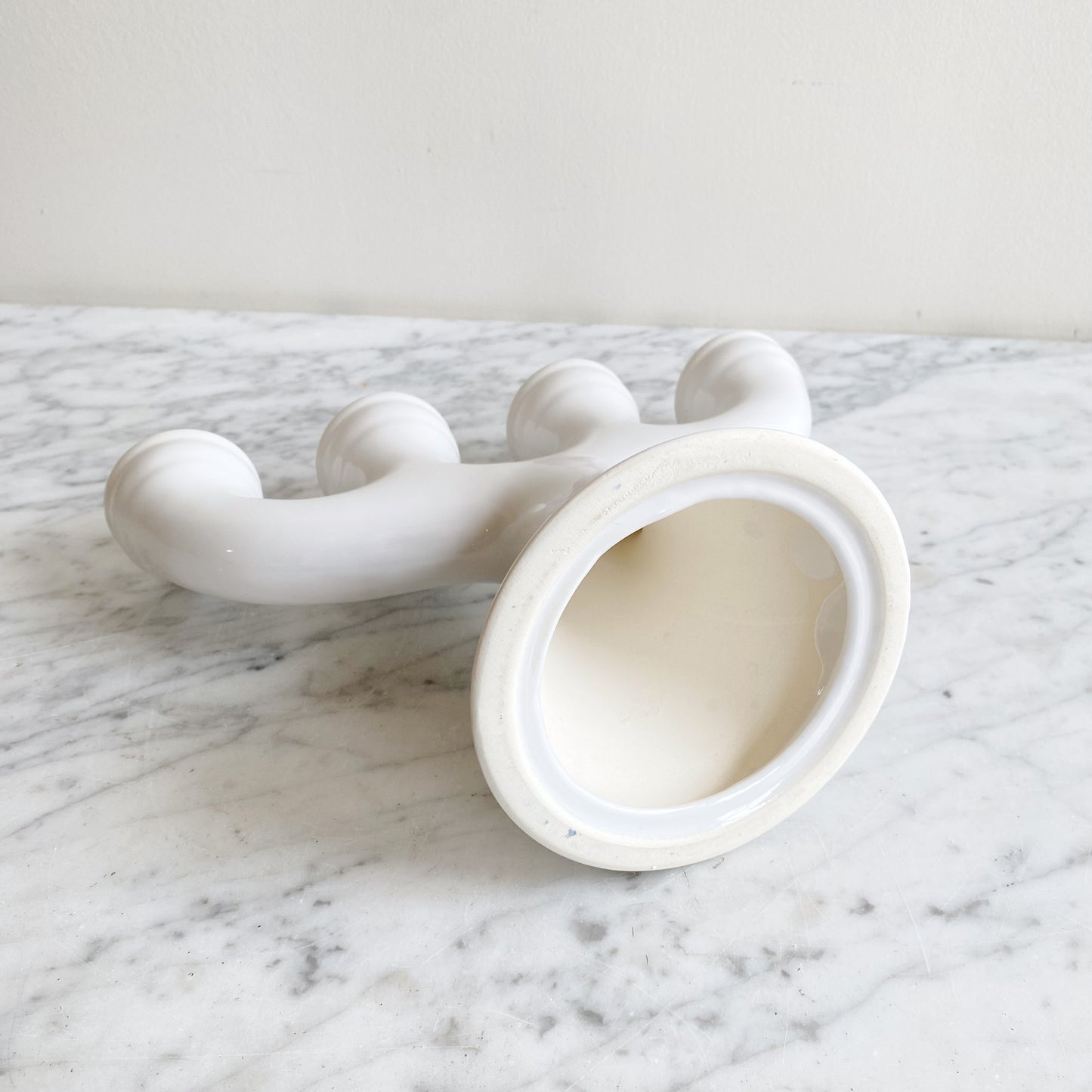 Scandinavian-style White Ceramic Candelabra