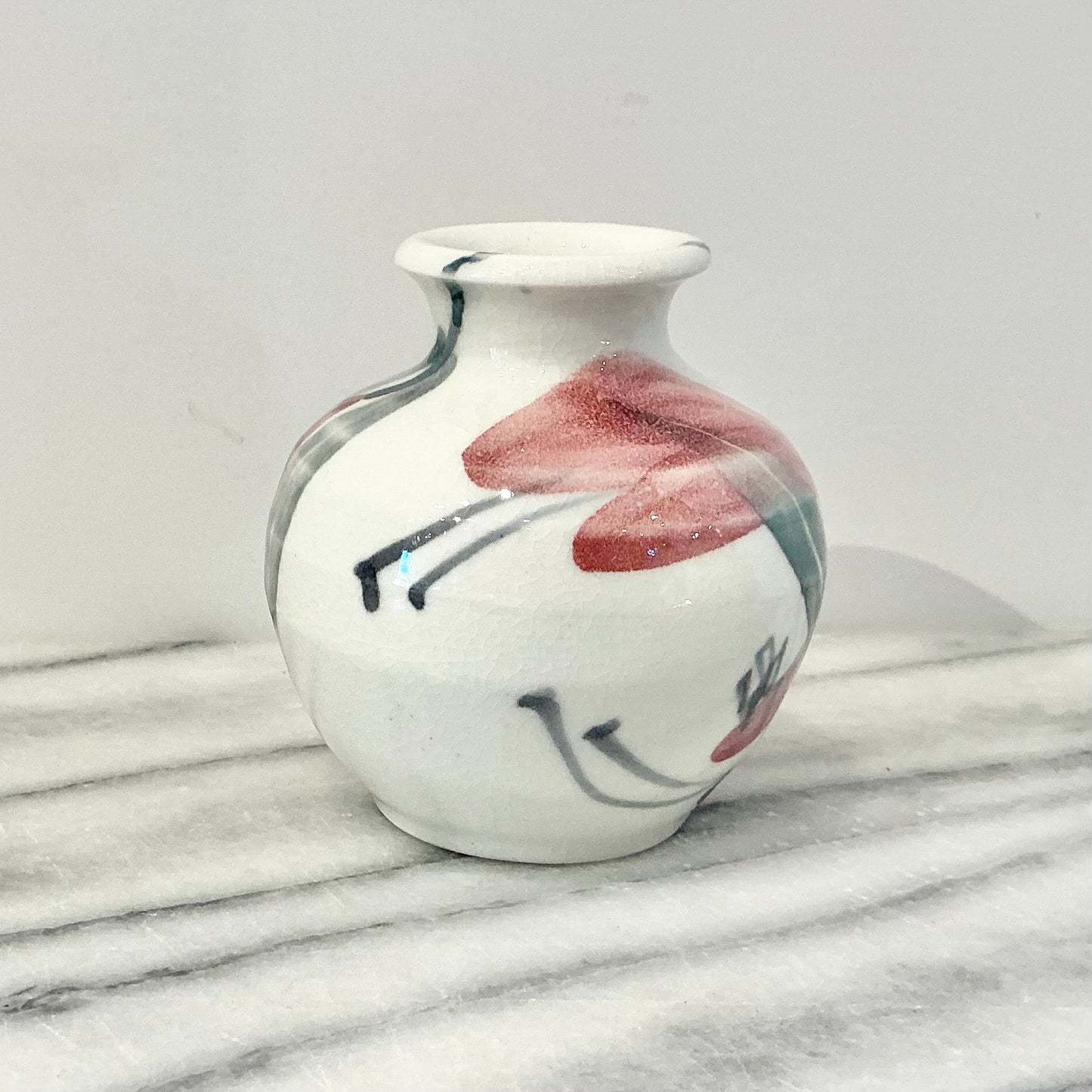 Vintage Hand Painted Ceramic Bud Vase
